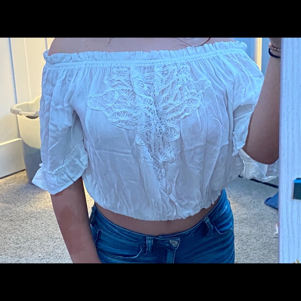 white off the shoulder top